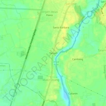 Mapa topográfico Tarcan, altitud, relieve
