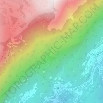 Mapa topográfico Borian, altitud, relieve