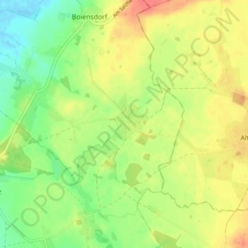 Mapa topográfico Niendorf, altitud, relieve