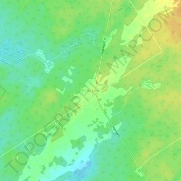Mapa topográfico Miller Lake, altitud, relieve