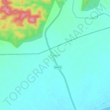 Mapa topográfico Rajgorh, altitud, relieve