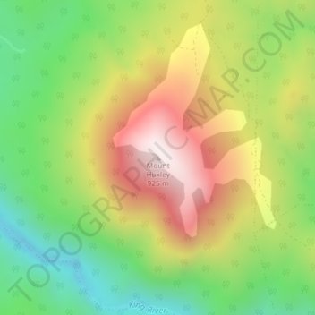 Mapa topográfico Mount Huxley, altitud, relieve
