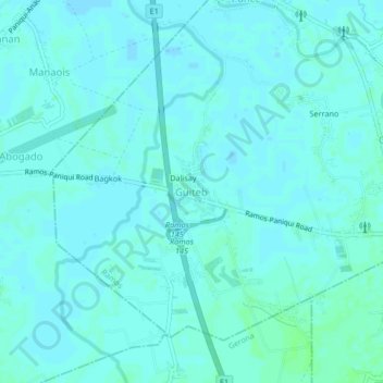 Mapa topográfico Guiteb, altitud, relieve