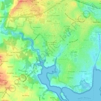 Mapa topográfico Le Clos de Bernus, altitud, relieve