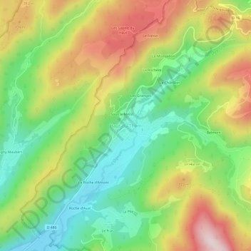 Mapa topográfico Haut-du-Them, altitud, relieve