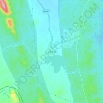 Mapa topográfico Ramagiri, altitud, relieve