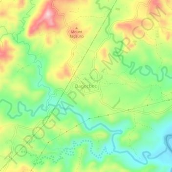 Mapa topográfico Bagocboc, altitud, relieve