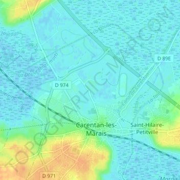 Mapa topográfico Blactot, altitud, relieve