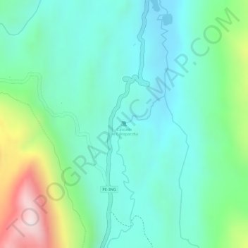 Mapa topográfico Cascada de Carispaccha, altitud, relieve