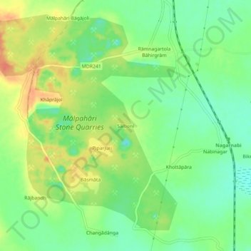 Mapa topográfico Salboni, altitud, relieve