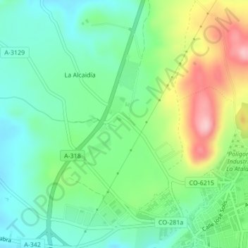 Mapa topográfico Fuente las Piedras, altitud, relieve