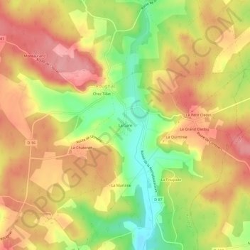 Mapa topográfico La Garew, altitud, relieve