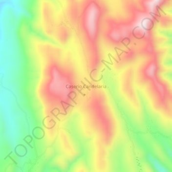 Mapa topográfico Caserio Candelaria, altitud, relieve
