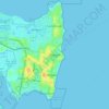 Mapa topográfico Redcliffe, altitud, relieve