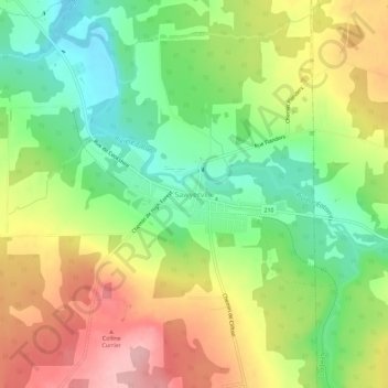 Mapa topográfico Sawyerville, altitud, relieve