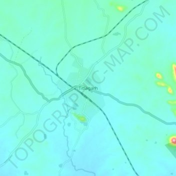 Mapa topográfico Titlagarh, altitud, relieve