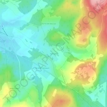 Mapa topográfico Saint-Igny, altitud, relieve