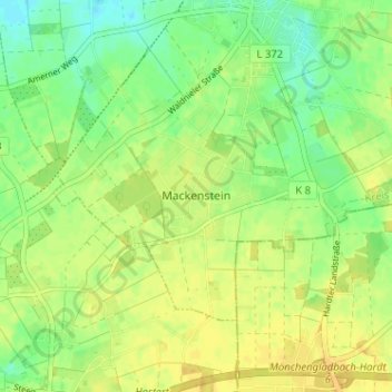 Mapa topográfico Mackenstein, altitud, relieve