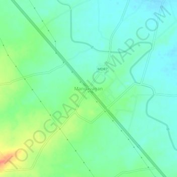 Mapa topográfico Mandavagan, altitud, relieve