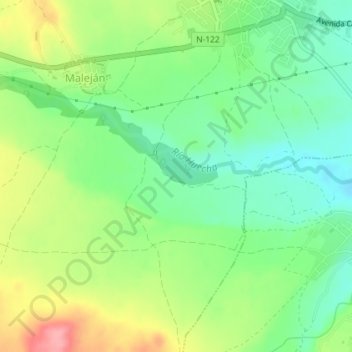 Mapa topográfico Luchan, altitud, relieve