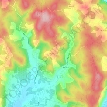 Mapa topográfico La Penchénerie, altitud, relieve