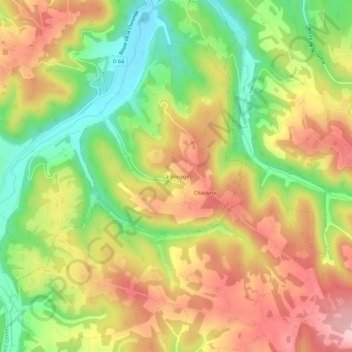 Mapa topográfico La Bouyge, altitud, relieve