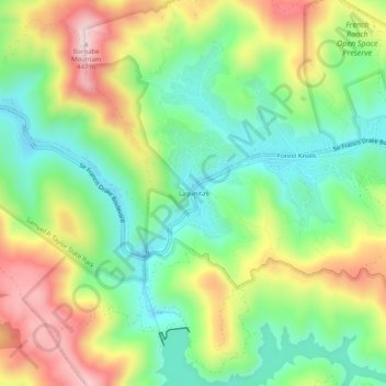 Mapa topográfico Lagunitas, altitud, relieve