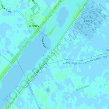 Mapa topográfico Suspension Bridge, altitud, relieve