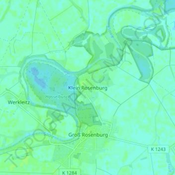 Mapa topográfico Klein Rosenburg, altitud, relieve