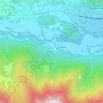 Mapa topográfico Coime, altitud, relieve