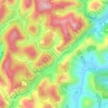 Mapa topográfico Lajeado, altitud, relieve
