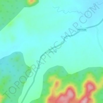 Mapa topográfico Daincha, altitud, relieve