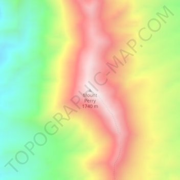 Mapa topográfico Mount Perry, altitud, relieve