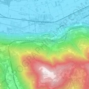 Mapa topográfico Robasacco, altitud, relieve