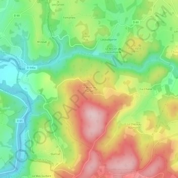 Mapa topográfico Le Mont de Transet, altitud, relieve