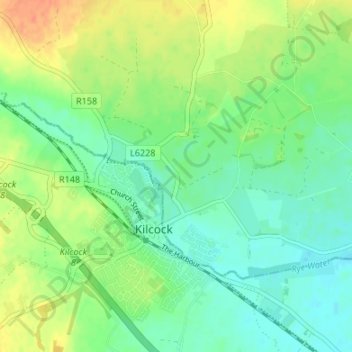 Mapa topográfico Knocknatulla, altitud, relieve
