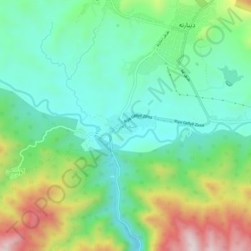 Mapa topográfico Sar Gali, altitud, relieve