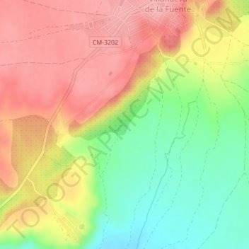 Mapa topográfico El Moral, altitud, relieve