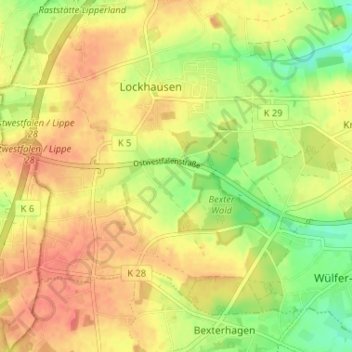 Mapa topográfico Steinheide, altitud, relieve
