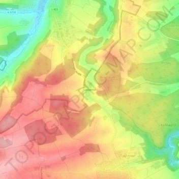 Mapa topográfico Längental, altitud, relieve