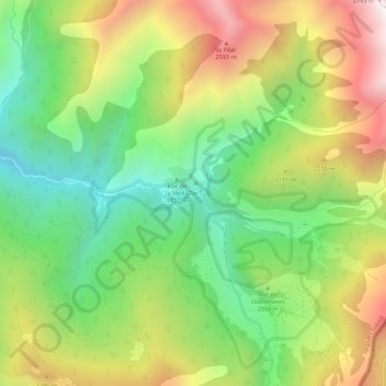 Mapa topográfico Tor, altitud, relieve