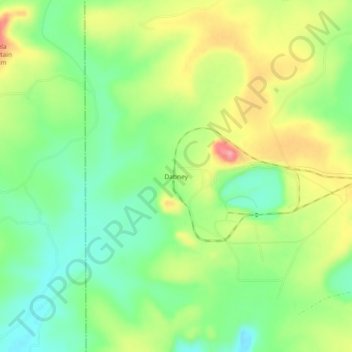 Mapa topográfico Dabney, altitud, relieve