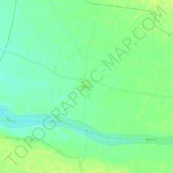 Mapa topográfico Kerla, altitud, relieve
