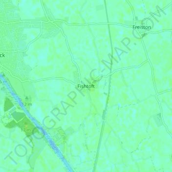 Mapa topográfico Fishtoft, altitud, relieve