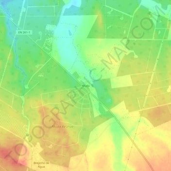 Mapa topográfico Muda, altitud, relieve