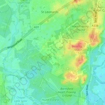 Mapa topográfico Grange Estate, altitud, relieve
