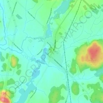 Mapa topográfico Sainte-Thècle, altitud, relieve