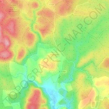Mapa topográfico Cantagrils, altitud, relieve