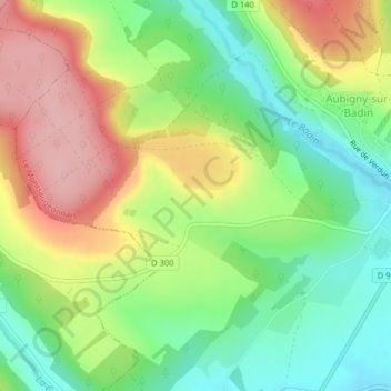 Mapa topográfico Epagny, altitud, relieve
