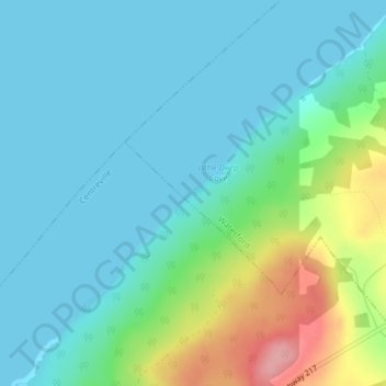 Mapa topográfico Digby Neck, altitud, relieve